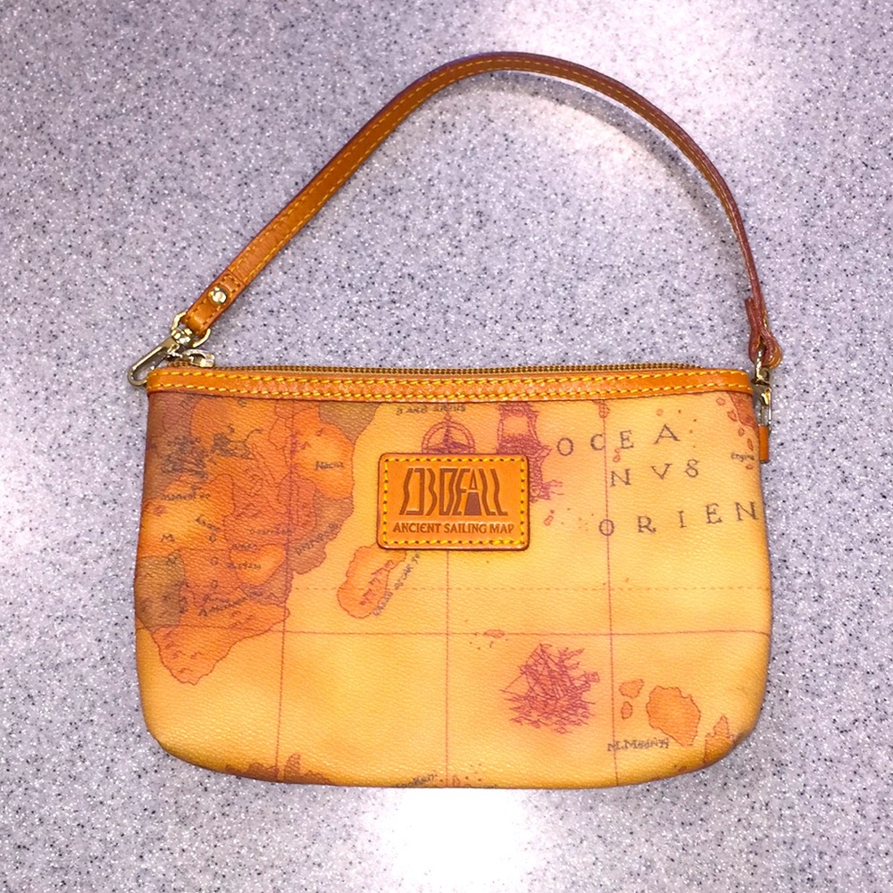 ALVIERO MARTINI ancient sailing map print small clutch